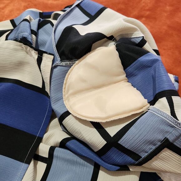 Allison Daley Blouse For Women Size 14 Blue Lightweight Shoulder Pads   B8 - Picture 6 of 9